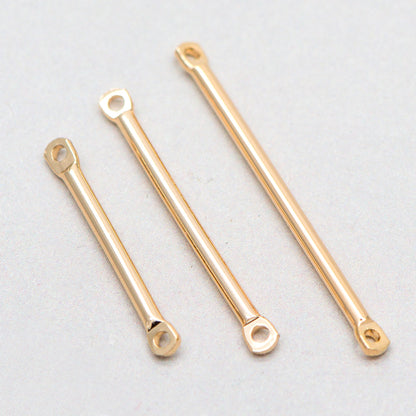 10pcs Gold/ Silver tone Tube Bar Connectors, Gold/ Rhodium plated Brass Stick Charm Pendants, 20/ 25/ 30/ 40mm Multi Size (GB-642)