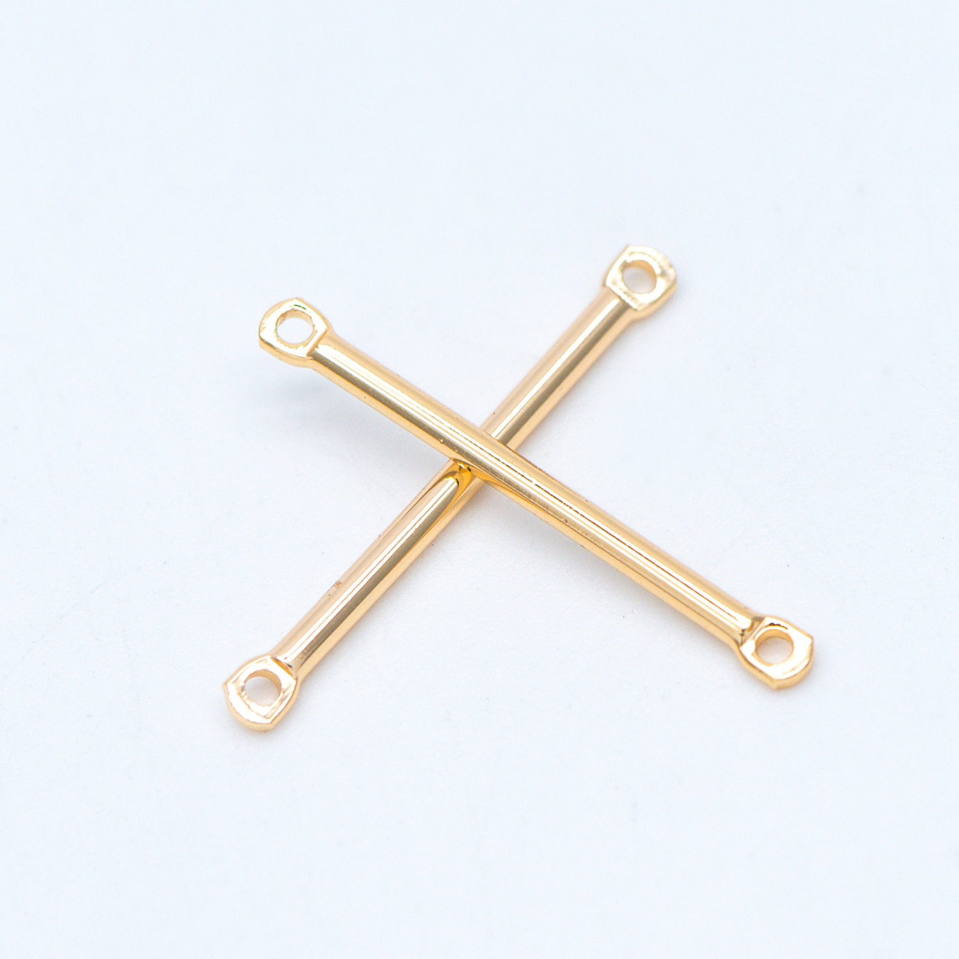 10pcs Gold/ Silver tone Tube Bar Connectors, Gold/ Rhodium plated Brass Stick Charm Pendants, 20/ 25/ 30/ 40mm Multi Size (GB-642)