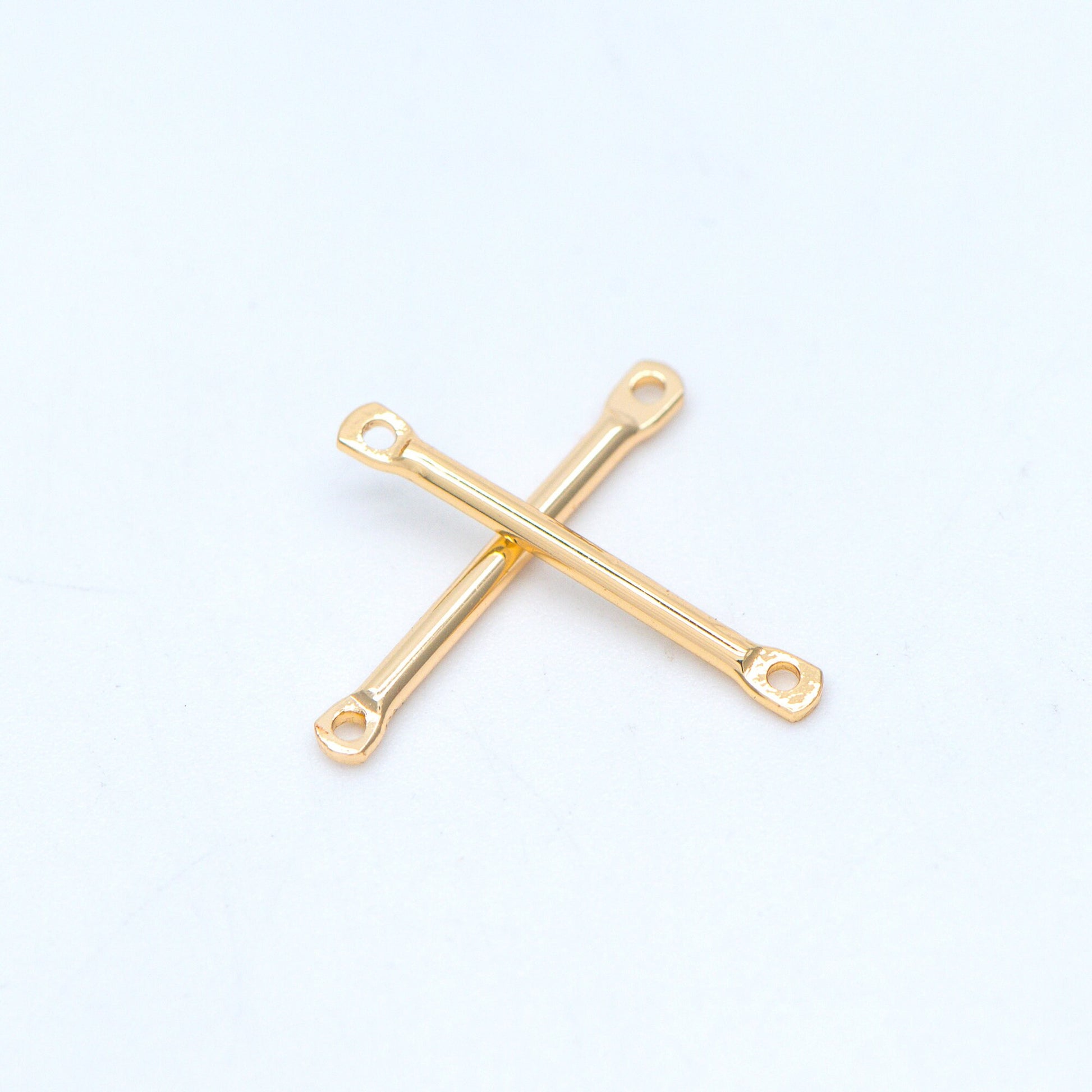 10pcs Gold/ Silver tone Tube Bar Connectors, Gold/ Rhodium plated Brass Stick Charm Pendants, 20/ 25/ 30/ 40mm Multi Size (GB-642)