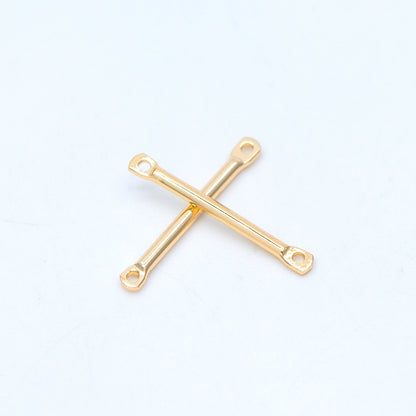 10pcs Gold/ Silver tone Tube Bar Connectors, Gold/ Rhodium plated Brass Stick Charm Pendants, 20/ 25/ 30/ 40mm Multi Size (GB-642)