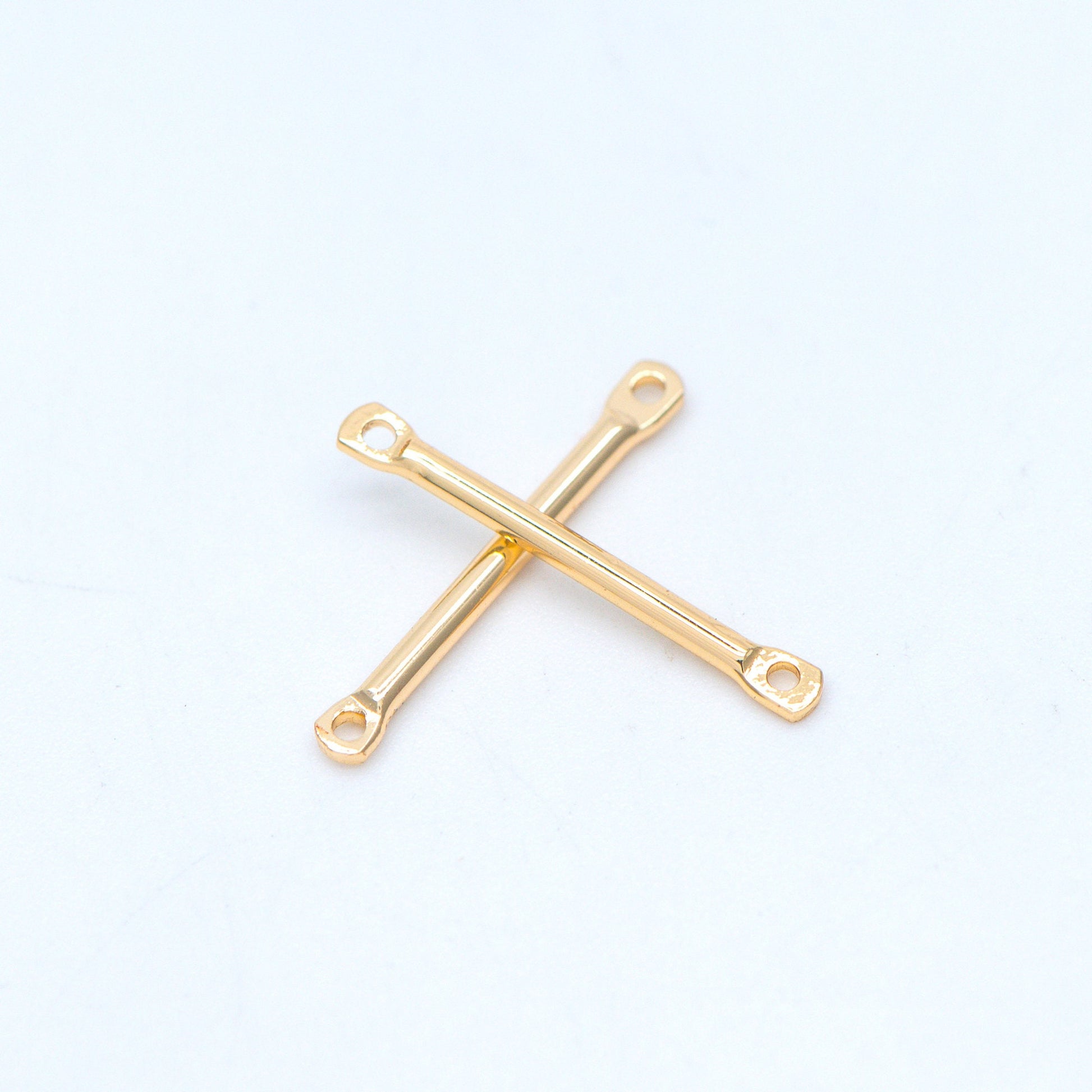 10pcs Gold/ Silver tone Tube Bar Connectors, Gold/ Rhodium plated Brass Stick Charm Pendants, 20/ 25/ 30/ 40mm Multi Size (GB-642)