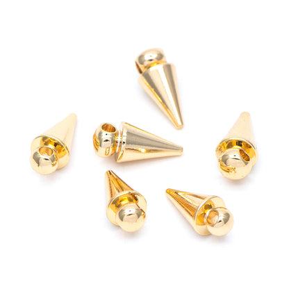 10pcs Gold plated Brass Bullet-shaped Charms 10x4mm/ 11x5mm, Arrow DANGLE Pendants (GB-643)