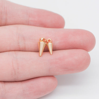 10pcs Gold plated Brass Bullet-shaped Charms 10x4mm/ 11x5mm, Arrow DANGLE Pendants (GB-643)
