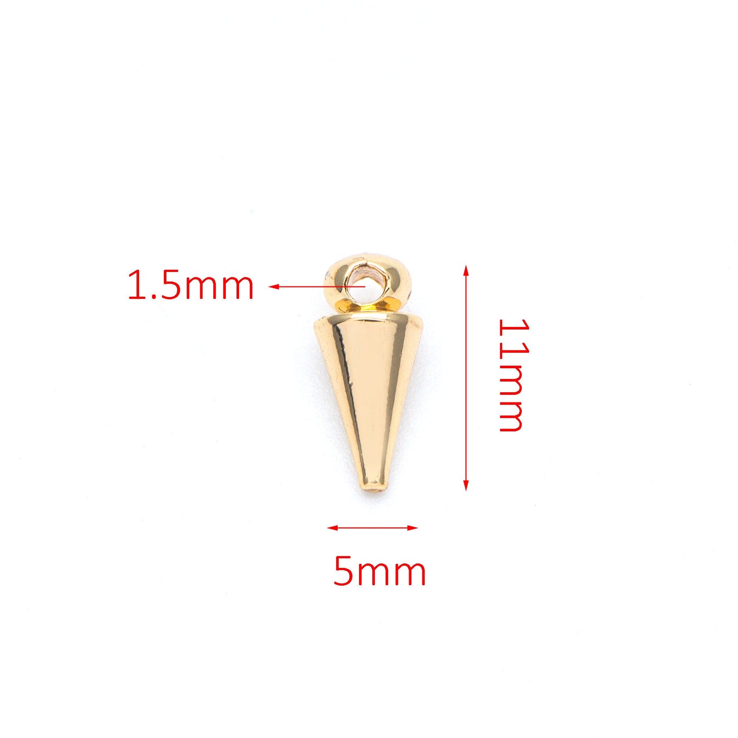 10pcs Gold plated Brass Bullet-shaped Charms 10x4mm/ 11x5mm, Arrow DANGLE Pendants (GB-643)