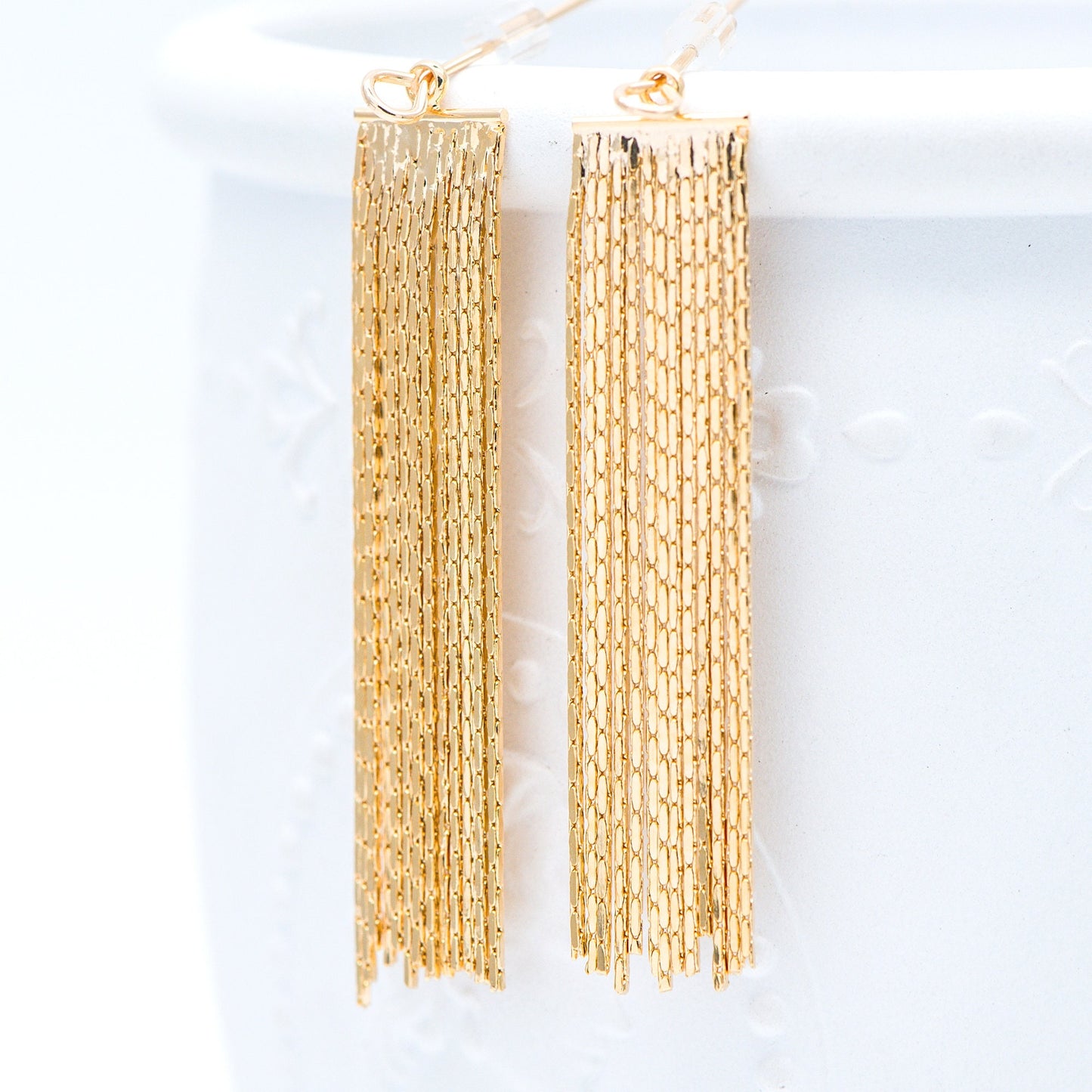 4pcs Gold/ Silver tone Chain Tassels 47x9mm, Gold/ Rhodium plated Brass Tassel Charm Pendants (GB-945-F)