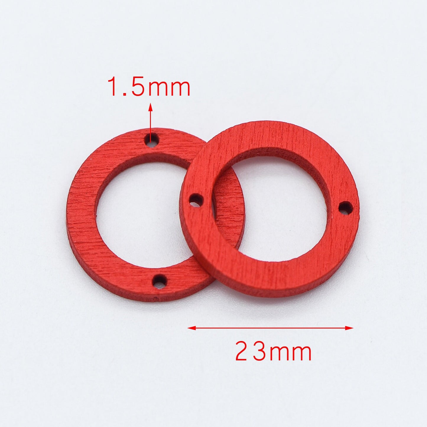 20pcs Wood Round Circle Pendants 23mm, Geometric Connector Charms, DIY Jewelry Components (#HT-65)