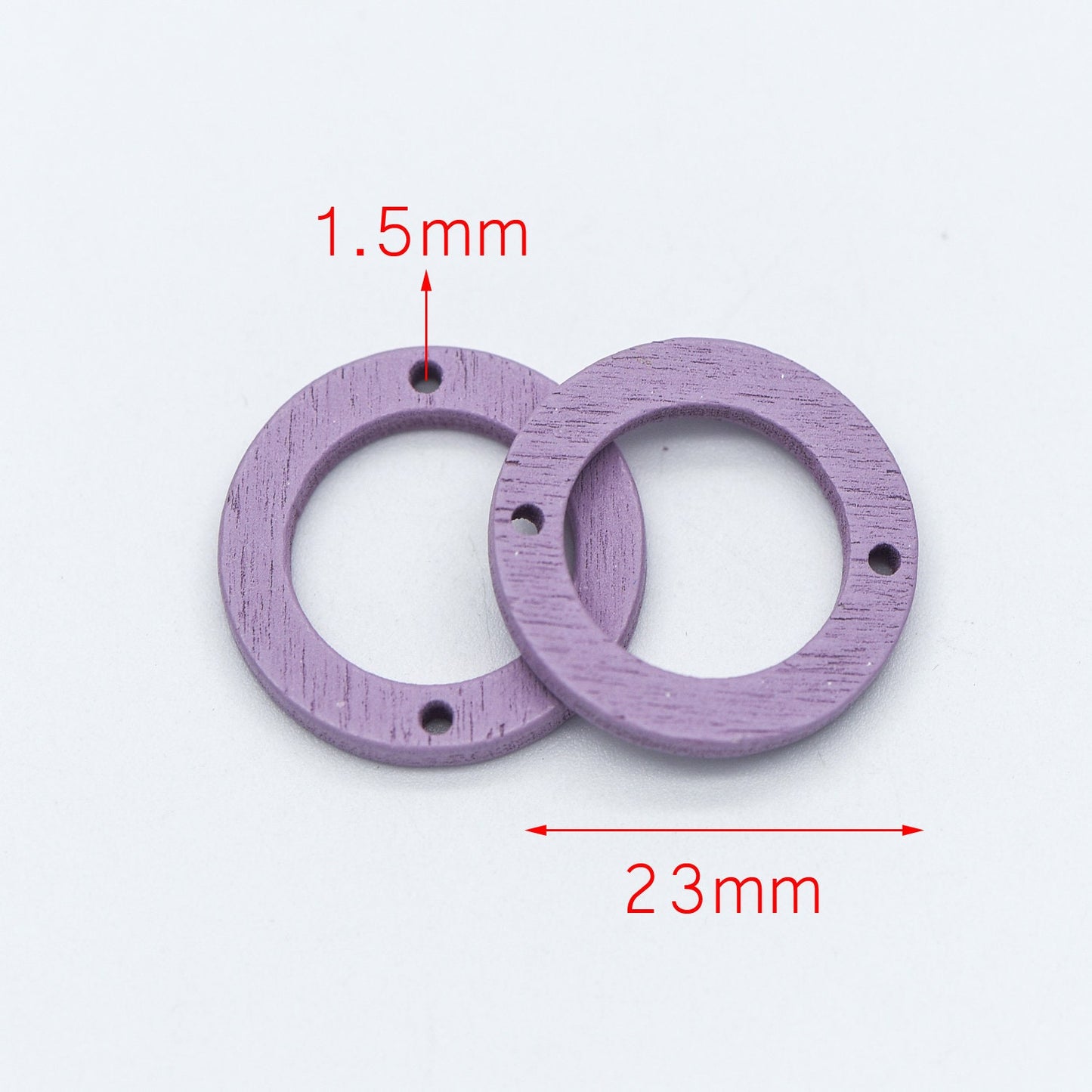 20pcs Wood Round Circle Pendants 23mm, Geometric Connector Charms, DIY Jewelry Components (#HT-65)