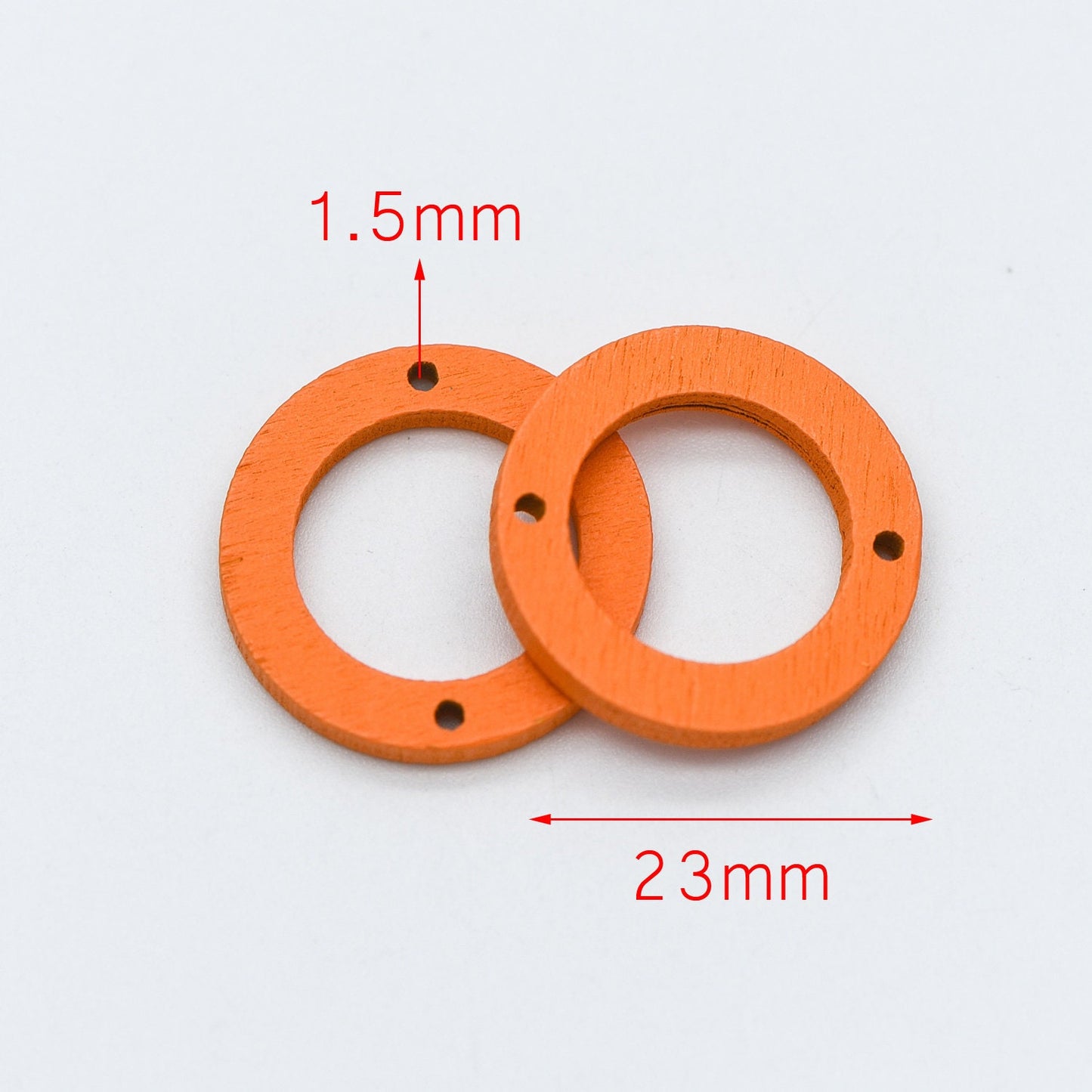 20pcs Wood Round Circle Pendants 23mm, Geometric Connector Charms, DIY Jewelry Components (#HT-65)