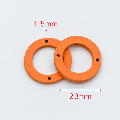 20pcs Wood Round Circle Pendants 23mm, Geometric Connector Charms, DIY Jewelry Components (#HT-65)