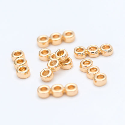 10pcs Gold Round Loop Charms 13x5mm, Multi Strand Ring Connectors, Geometric Hoop Pendants (GB-653)