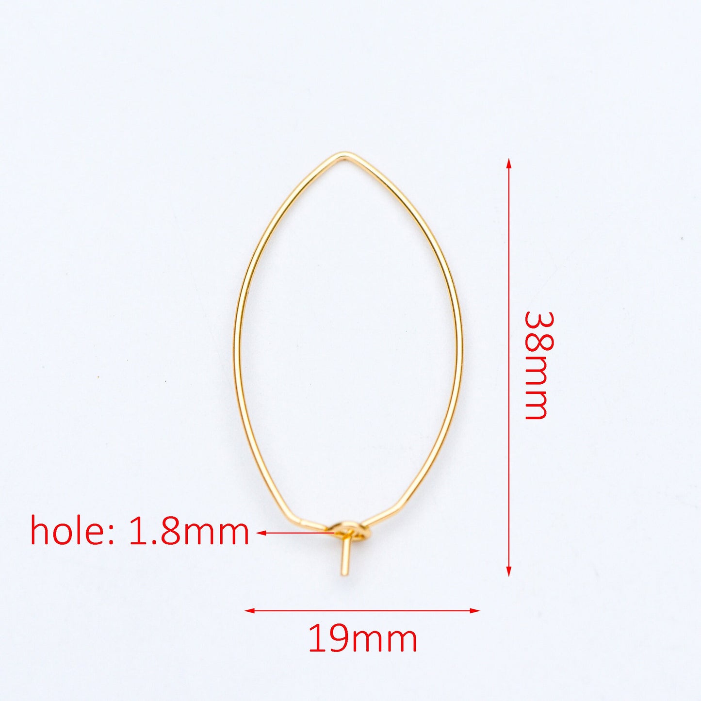 10pcs Gold/ Silver Tone Oval Hoop Ear Wire, Gold/ Rhodium plated Brass Threader Earrings (GB-659)