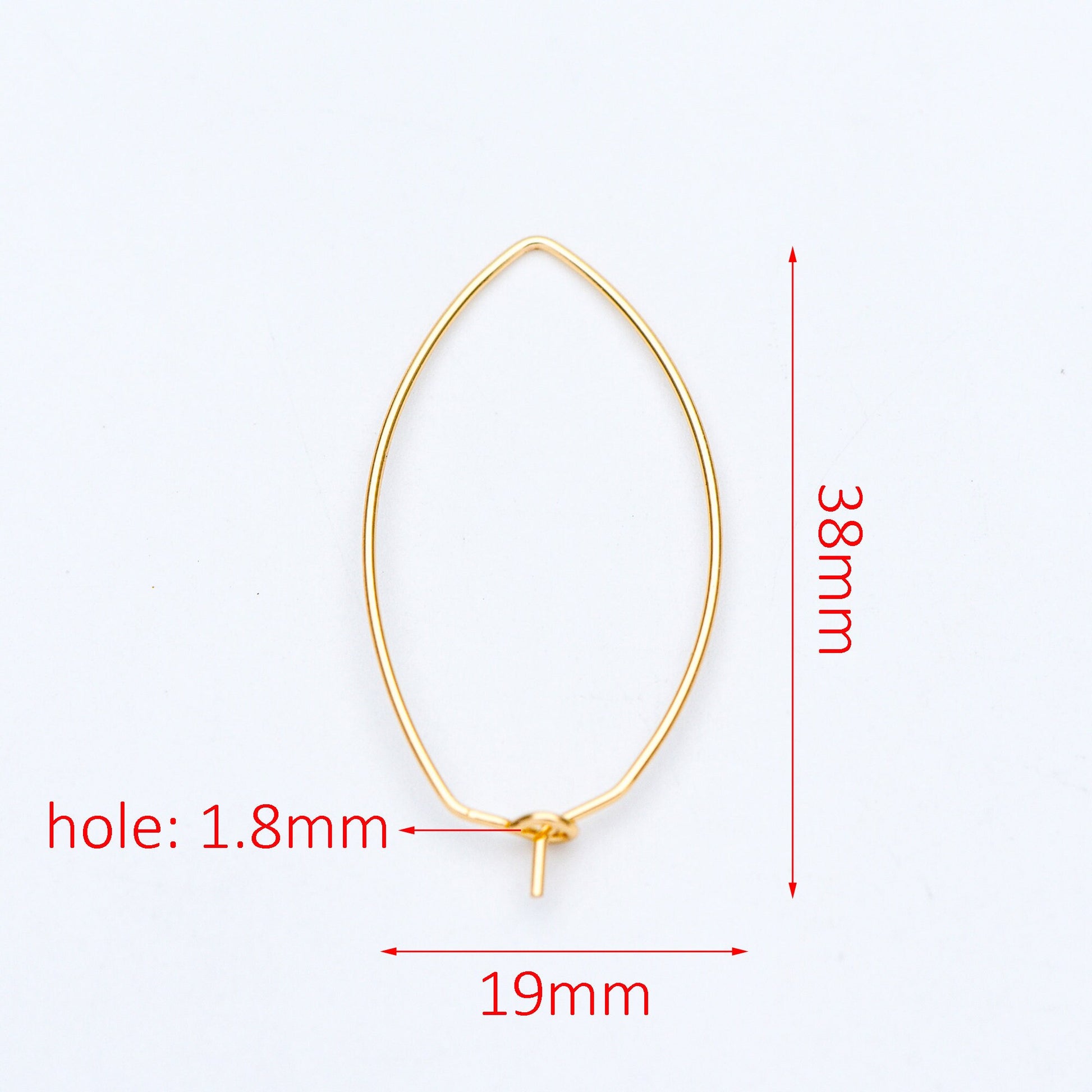 10pcs Gold/ Silver Tone Oval Hoop Ear Wire, Gold/ Rhodium plated Brass Threader Earrings (GB-659)