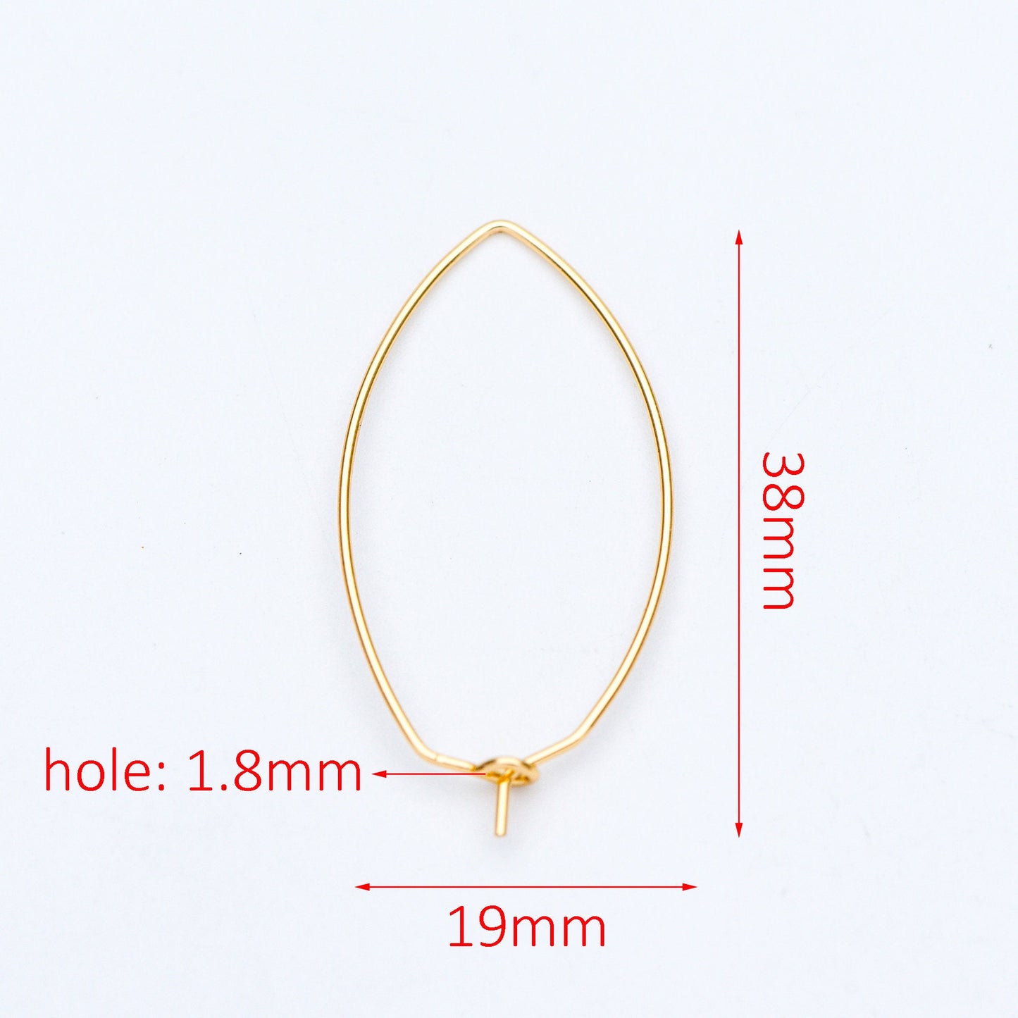 10pcs Gold/ Silver Tone Oval Hoop Ear Wire, Gold/ Rhodium plated Brass Threader Earrings (GB-659)