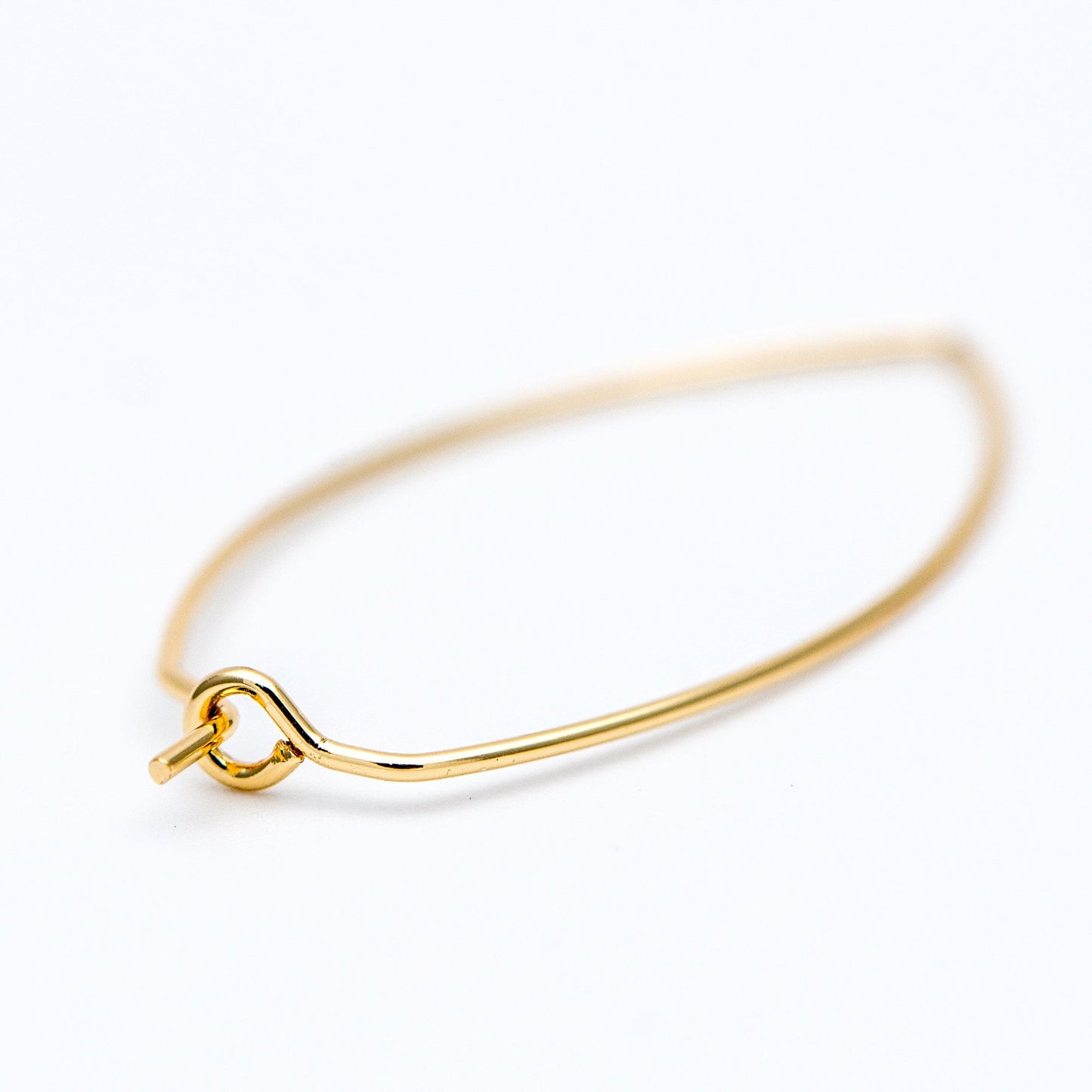 10pcs Gold/ Silver Tone Oval Hoop Ear Wire, Gold/ Rhodium plated Brass Threader Earrings (GB-659)