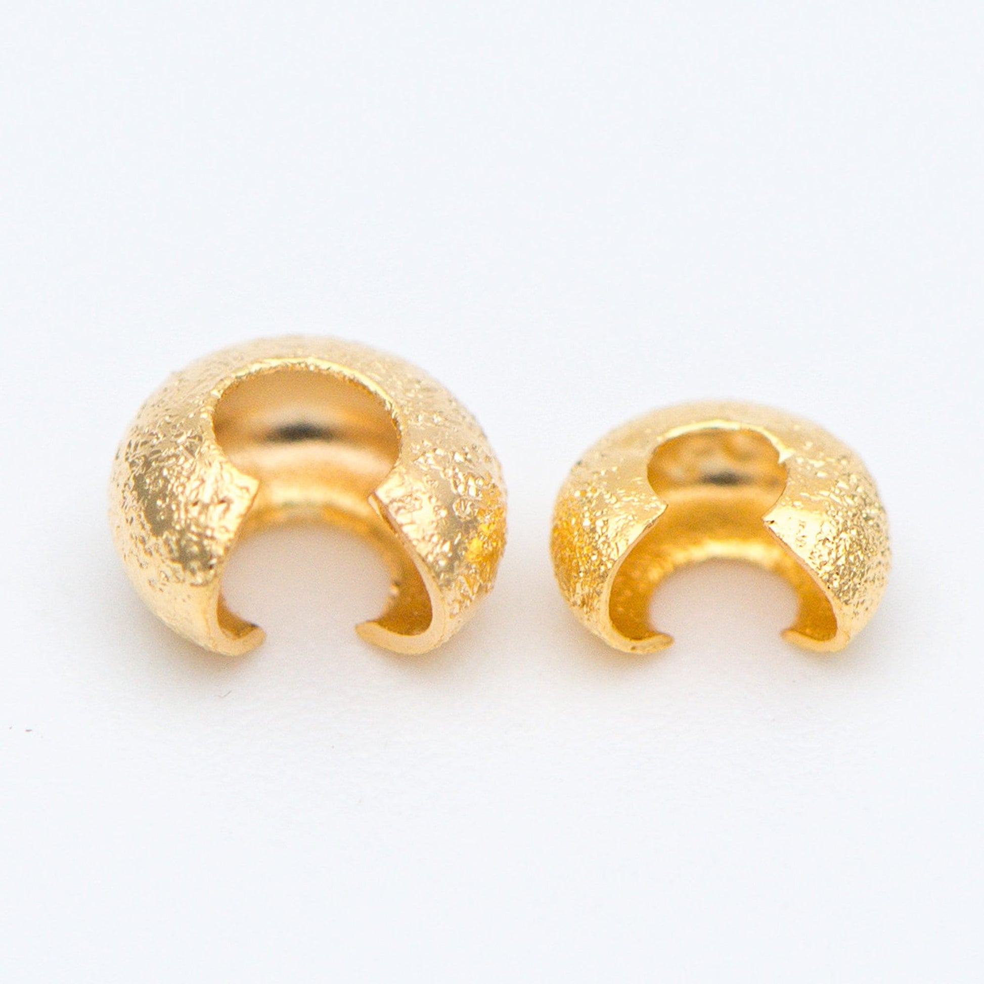 20pcs Gold Crimp Bead Covers, 18K Gold plated Brass, Conceal Crimp Ends 4/ 5mm (GB-661)