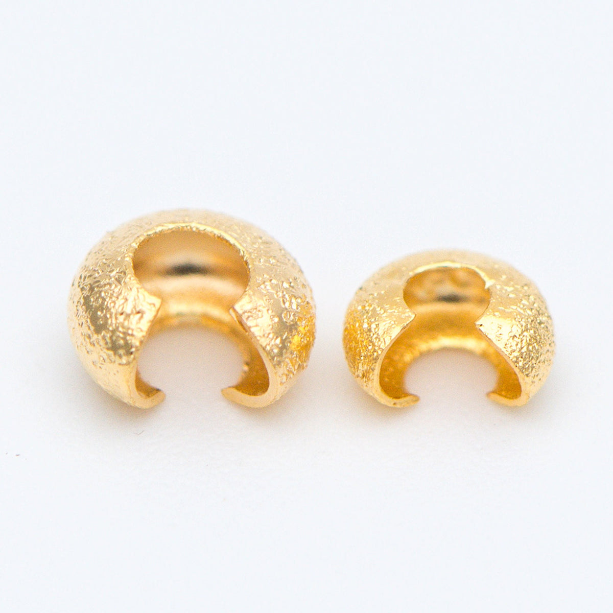 20pcs Gold Crimp Bead Covers, 18K Gold/ Rhodium plated Brass, Conceal Crimp Ends 4/ 5mm (GB-661)