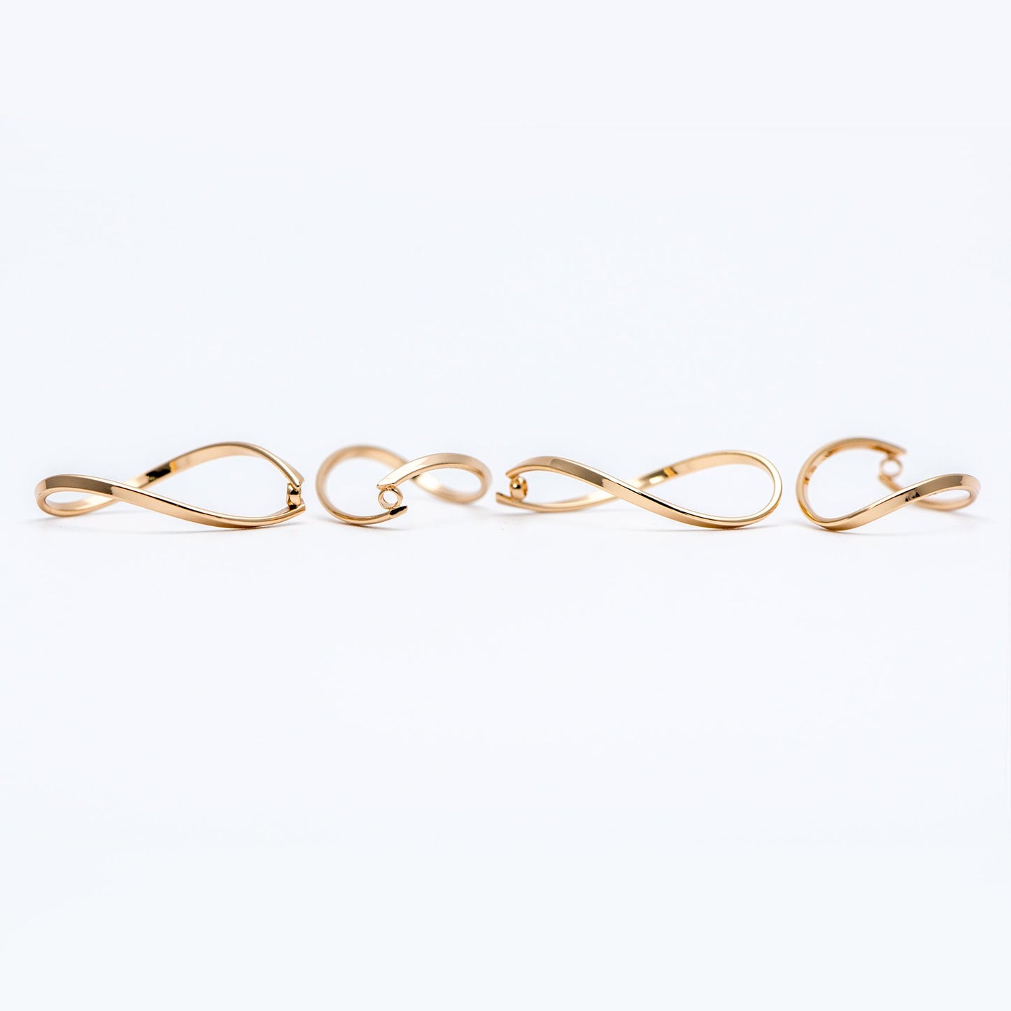 10pcs Gold Wire Hoop Charms 28x19mm, Gold plated Brass Twist Earring Pendants (GB-660)