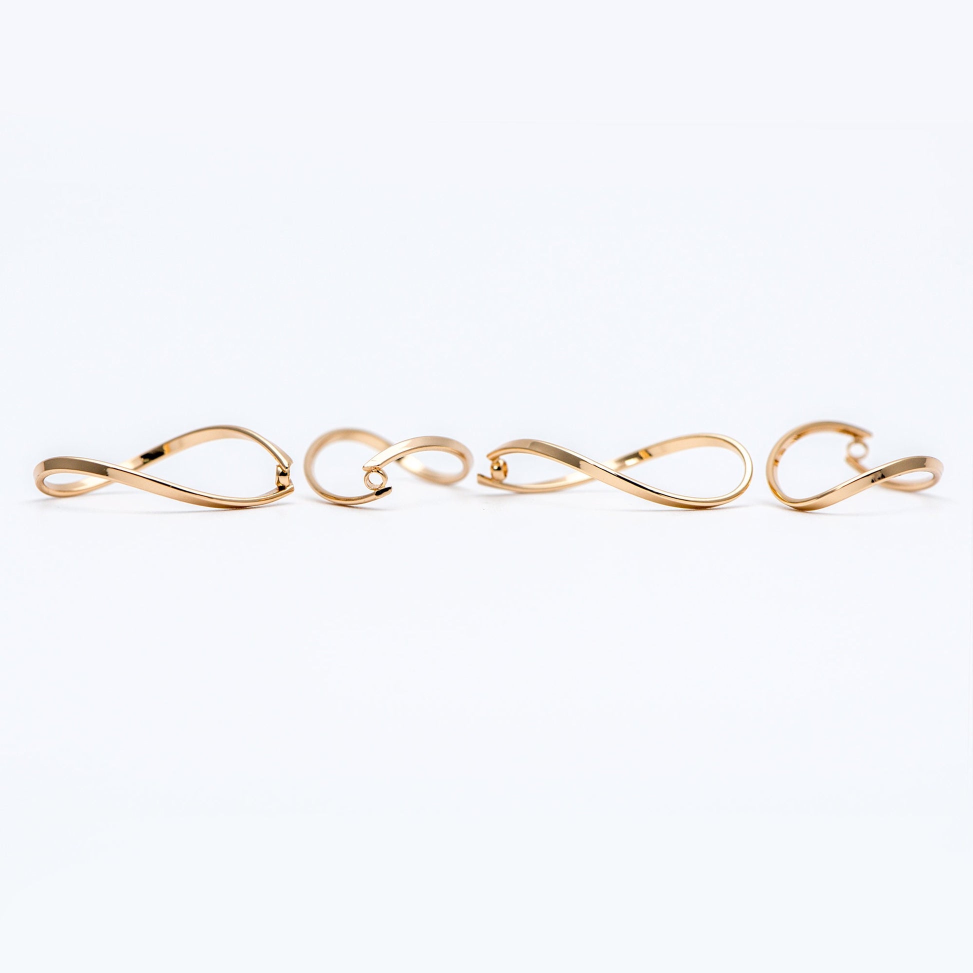 10pcs Gold Wire Hoop Charms 28x19mm, Gold plated Brass Twist Earring Pendants (GB-660)