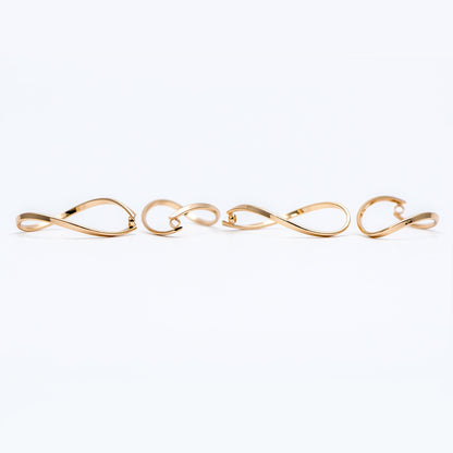 10pcs Gold Wire Hoop Charms 28x19mm, Gold plated Brass Twist Earring Pendants (GB-660)