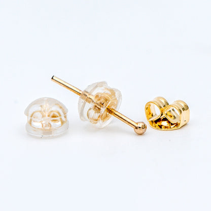 20pcs Gold /Silver tone Ear Nuts 5mm, Earring Back Stoppers with Rubber Covers, DIY Earring Findings Wholesale (#GB-651-E)