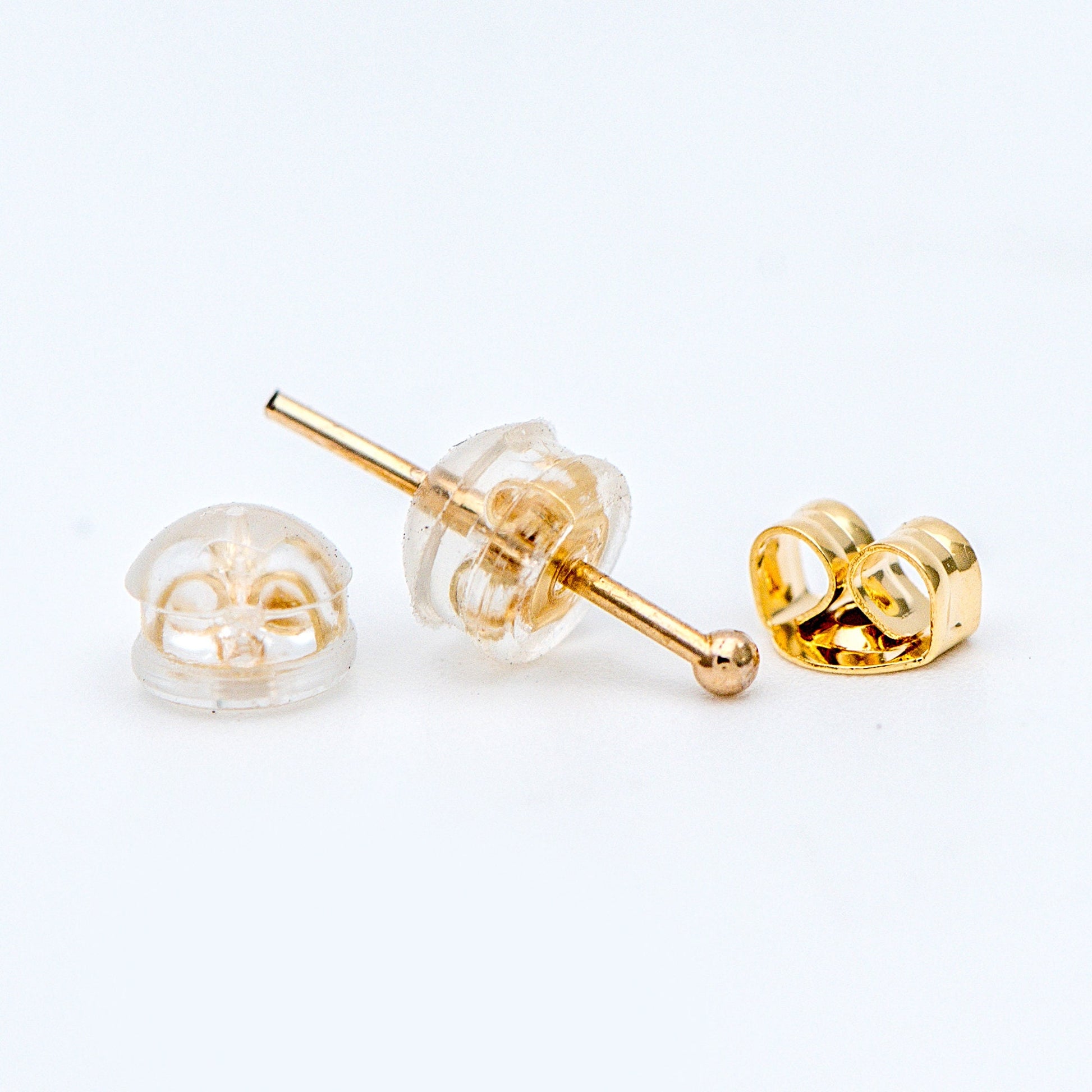 20pcs Gold /Silver tone Ear Nuts 5mm, Earring Back Stoppers with Rubber Covers, DIY Earring Findings Wholesale (#GB-651-E)
