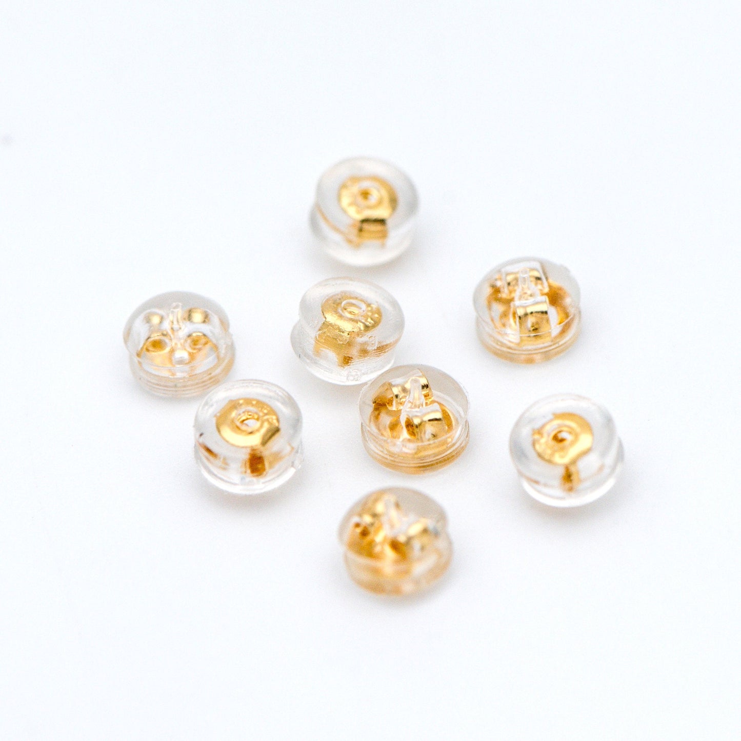 20pcs Gold /Silver tone Ear Nuts 5mm, Earring Back Stoppers with Rubber Covers, DIY Earring Findings Wholesale (#GB-651-E)