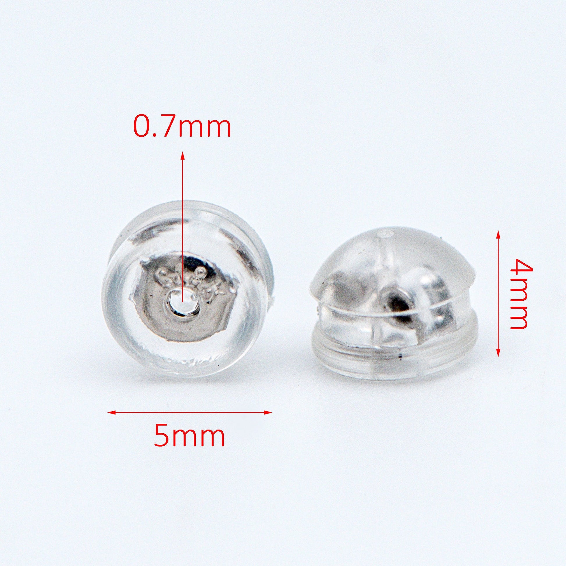 20pcs Gold /Silver tone Ear Nuts 5mm, Earring Back Stoppers with Rubber Covers, DIY Earring Findings Wholesale (#GB-651-E)