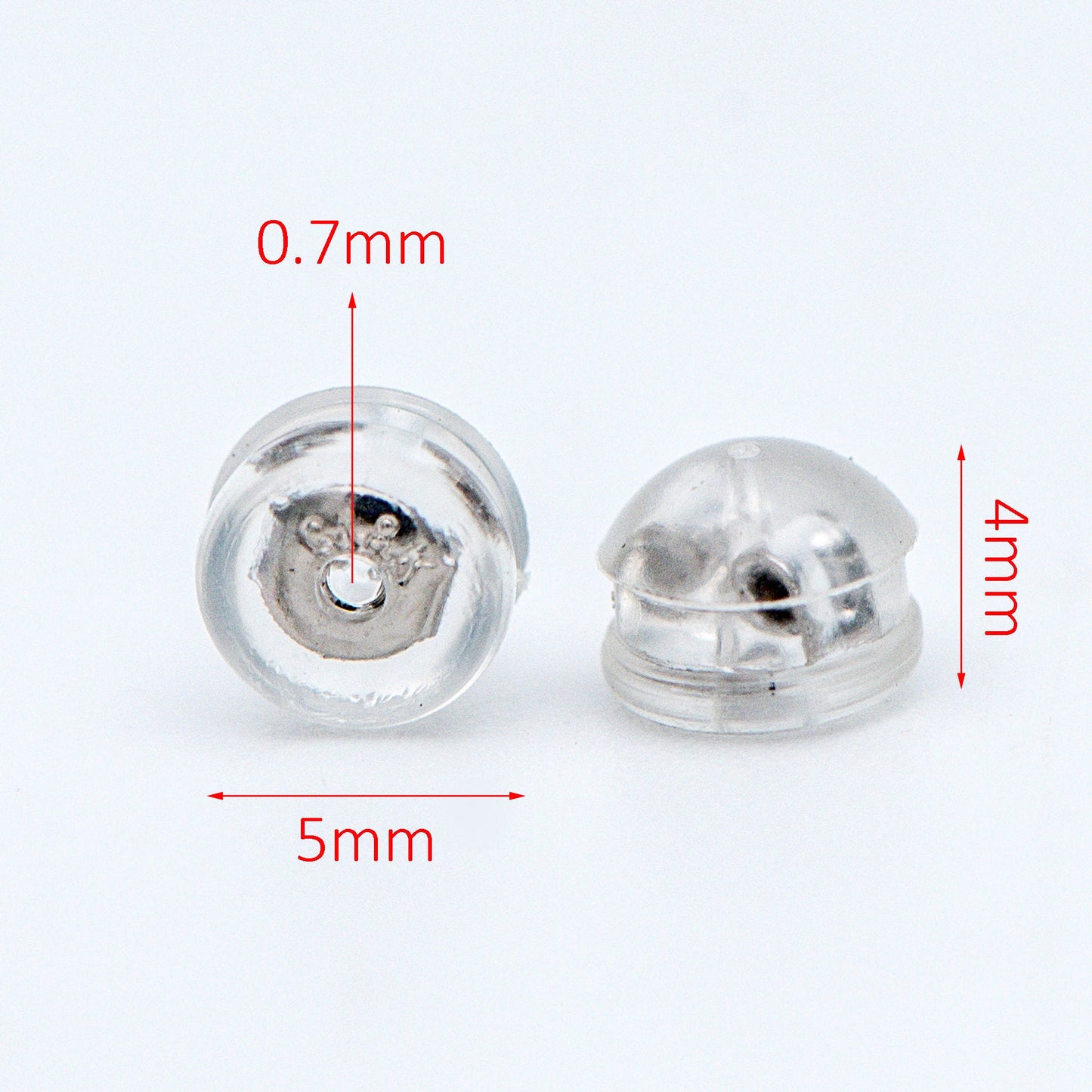 20pcs Gold /Silver tone Ear Nuts 5mm, Earring Back Stoppers with Rubber Covers, DIY Earring Findings Wholesale (#GB-651-E)