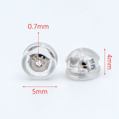 20pcs Gold /Silver tone Ear Nuts 5mm, Earring Back Stoppers with Rubber Covers, DIY Earring Findings Wholesale (#GB-651-E)