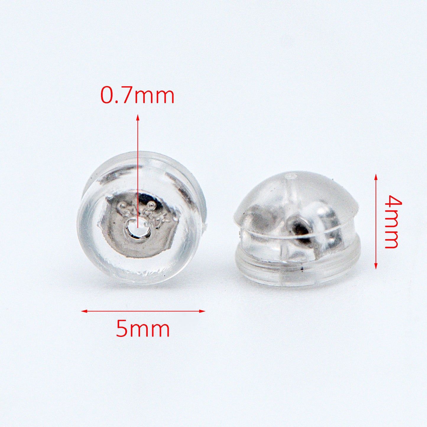 20pcs Gold /Silver tone Ear Nuts 5mm, Earring Back Stoppers with Rubber Covers, DIY Earring Findings Wholesale (#GB-651-E)