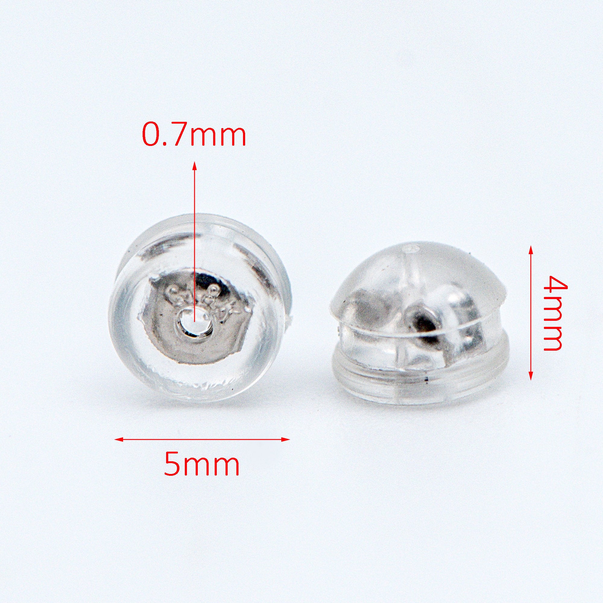 20pcs Gold /Silver tone Ear Nuts 5mm, Earring Back Stoppers with Rubber Covers, DIY Earring Findings Wholesale (#GB-651-E)
