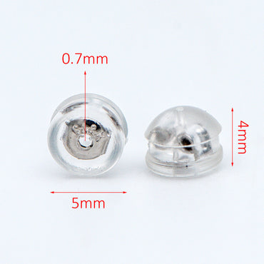 20pcs Gold /Silver tone Ear Nuts 5mm, Earring Back Stoppers with Rubber Covers, DIY Earring Findings Wholesale (#GB-651-E)