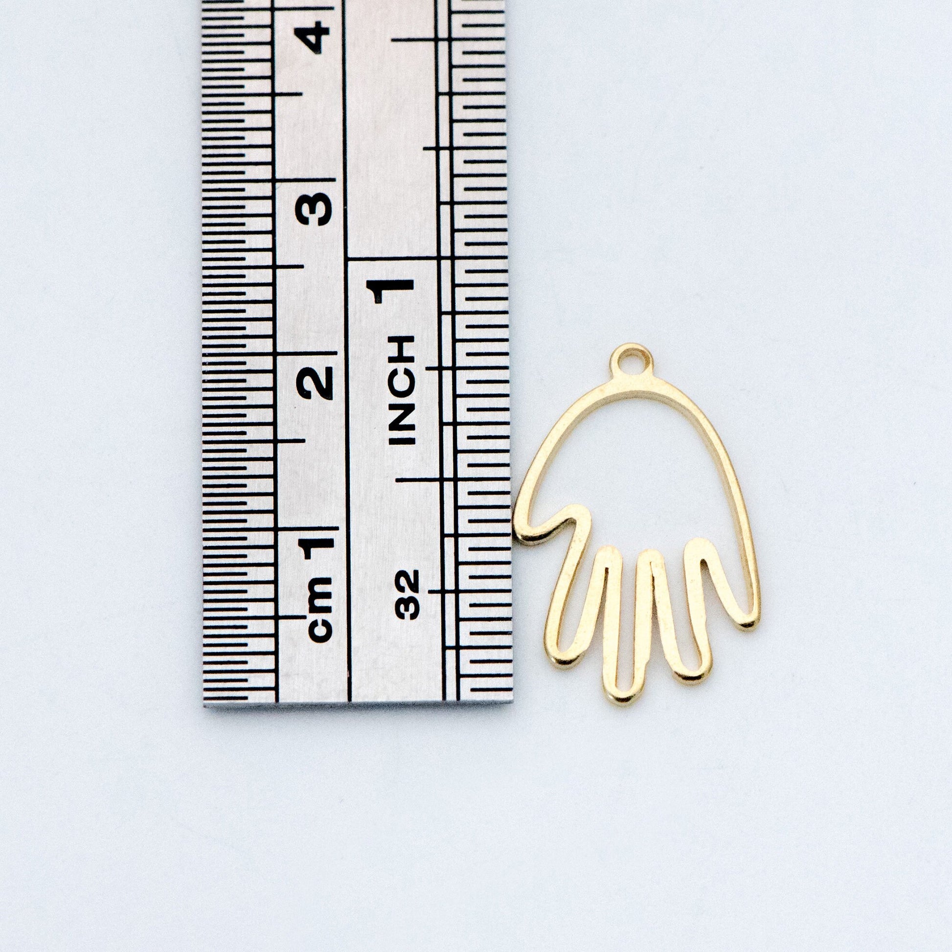 20pcs Raw Brass Hand Charm 20x14mm, Yellow Brass Gesture Pendants, Brass Findings Wholesale (RB-145)