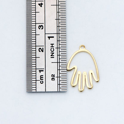 20pcs Raw Brass Hand Charm 20x14mm, Yellow Brass Gesture Pendants, Brass Findings Wholesale (RB-145)