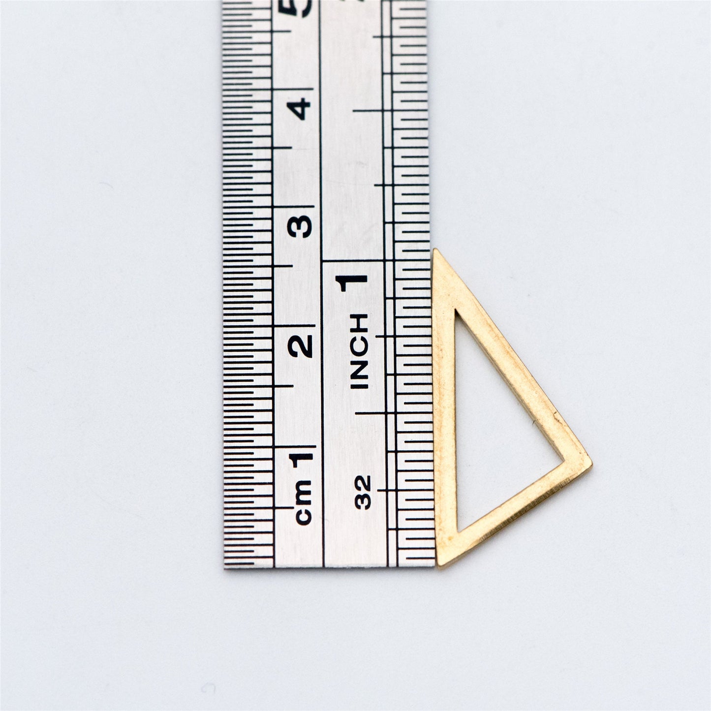 20pcs Raw Brass Triangle Pendants 22x15mm, Geometric Link Charms (RB-115)