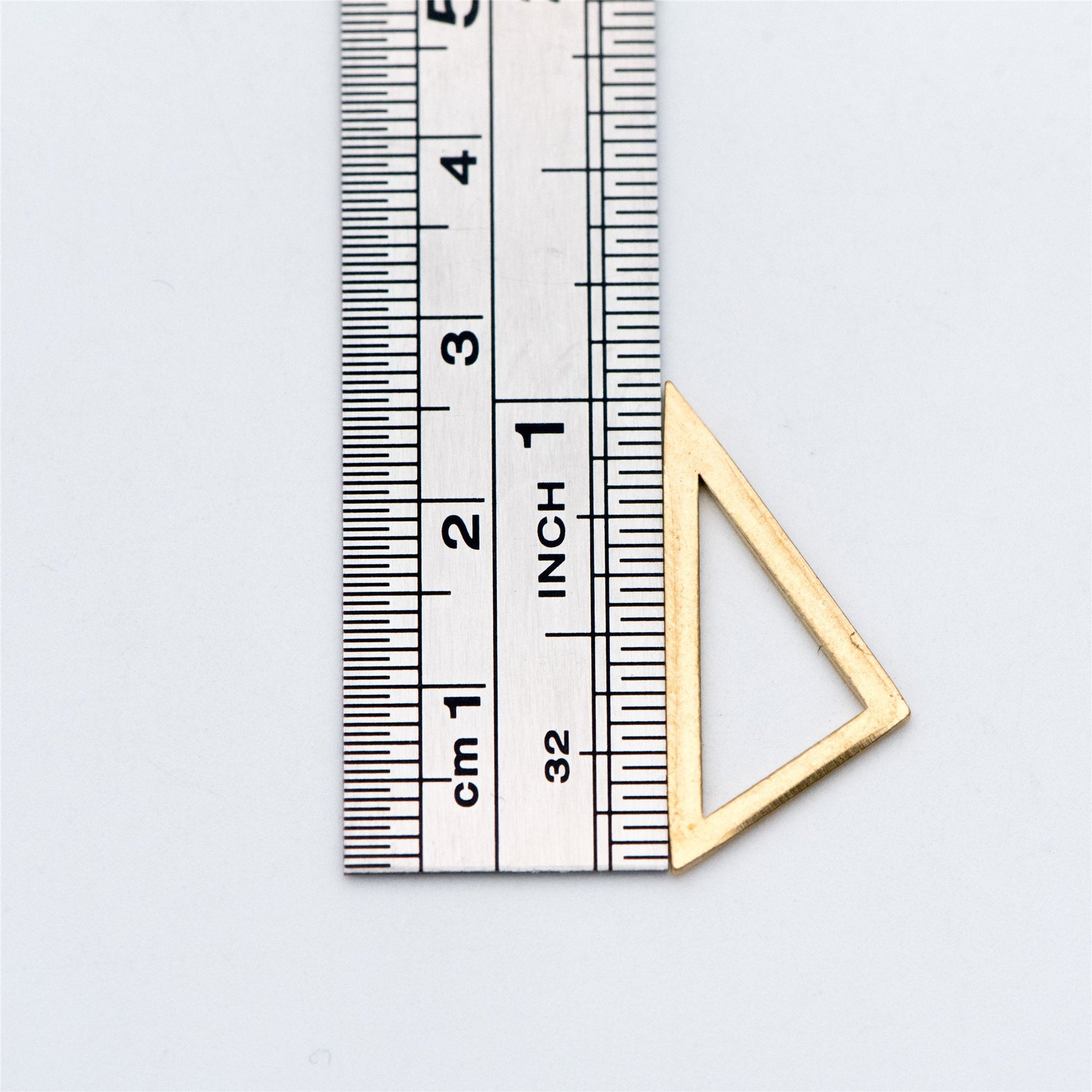 20pcs Raw Brass Triangle Pendants 22x15mm, Geometric Link Charms (RB-115)