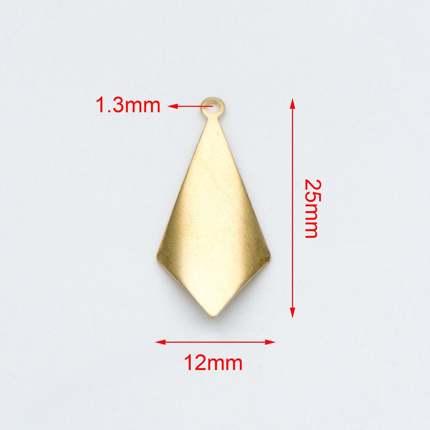 20pcs Raw Brass Rhombus Charms 25x12mm, Geometric Stamping Earring Pendants, Brass Findings Wholesale (RB-119)