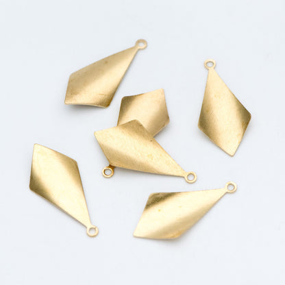 20pcs Raw Brass Rhombus Charms 25x12mm, Geometric Stamping Earring Pendants, Brass Findings Wholesale (RB-119)