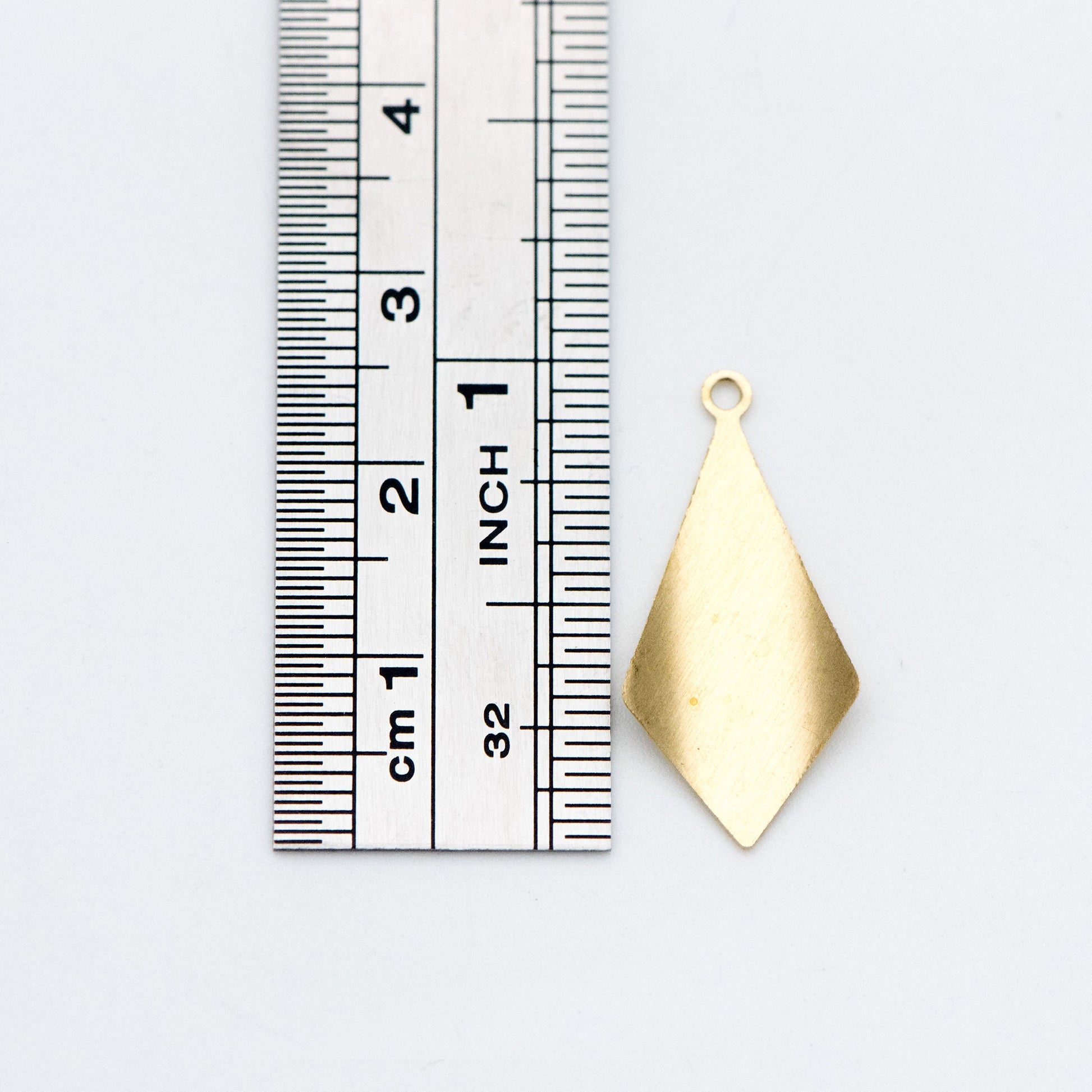 20pcs Raw Brass Rhombus Charms 25x12mm, Geometric Stamping Earring Pendants, Brass Findings Wholesale (RB-119)