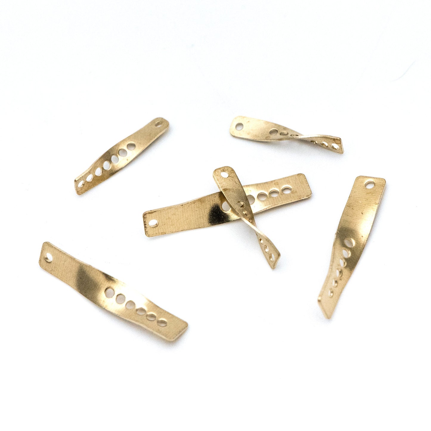 20pcs Raw Brass Link Pendants 19/ 27mm, Geometric Twisted Bar Charm Connectors (RB-122)