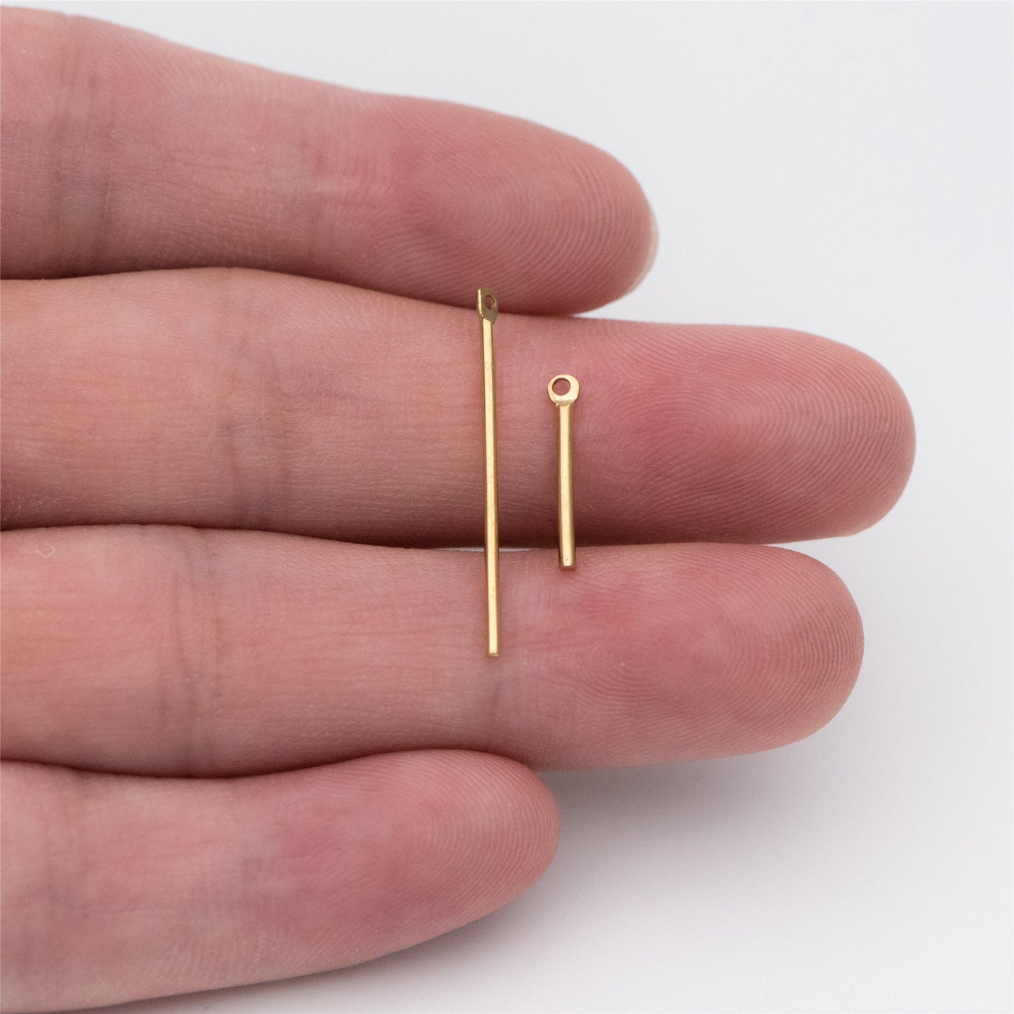 100pcs Raw Brass Bar Charms, Long Tube Pendants, 15x1.2mm/ 25x1mm (RB-131)