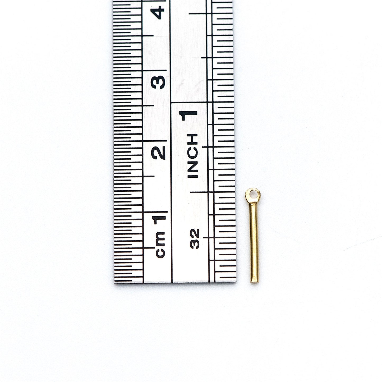 100pcs Raw Brass Bar Charms, Long Tube Pendants, 15x1.2mm/ 25x1mm (RB-131)