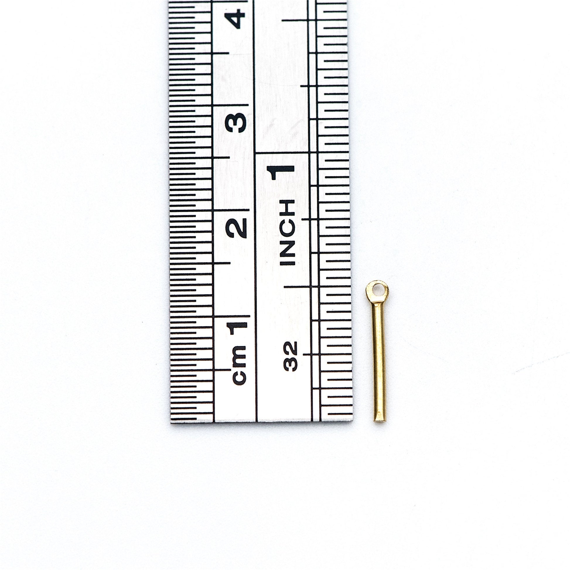 100pcs Raw Brass Bar Charms, Long Tube Pendants, 15x1.2mm/ 25x1mm (RB-131)