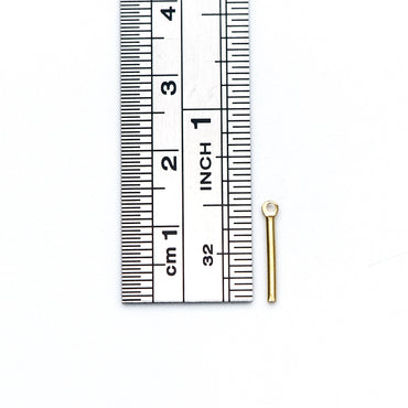 100pcs Raw Brass Bar Charms, Long Tube Pendants, 15x1.2mm/ 25x1mm (RB-131)