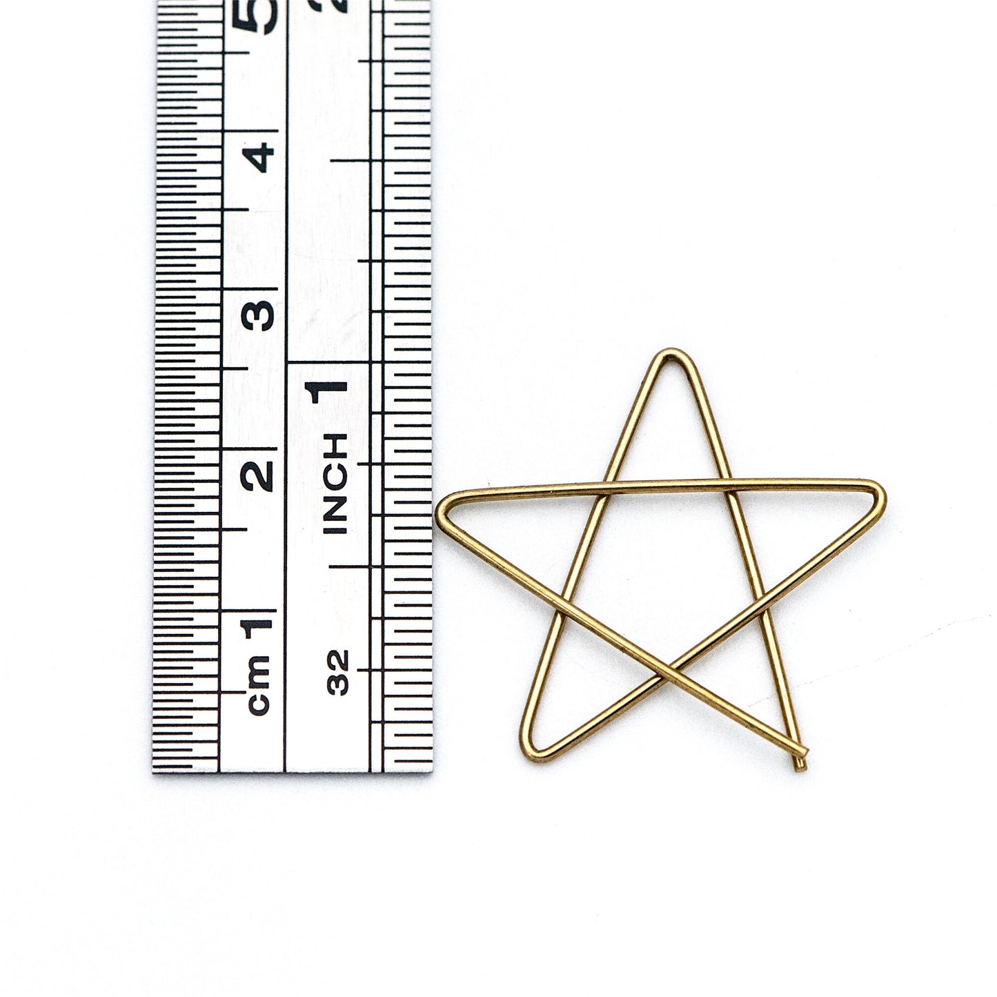 20pcs Raw Brass Wire Star Charm Pendants, 18mm/ 27mm (RB-132)