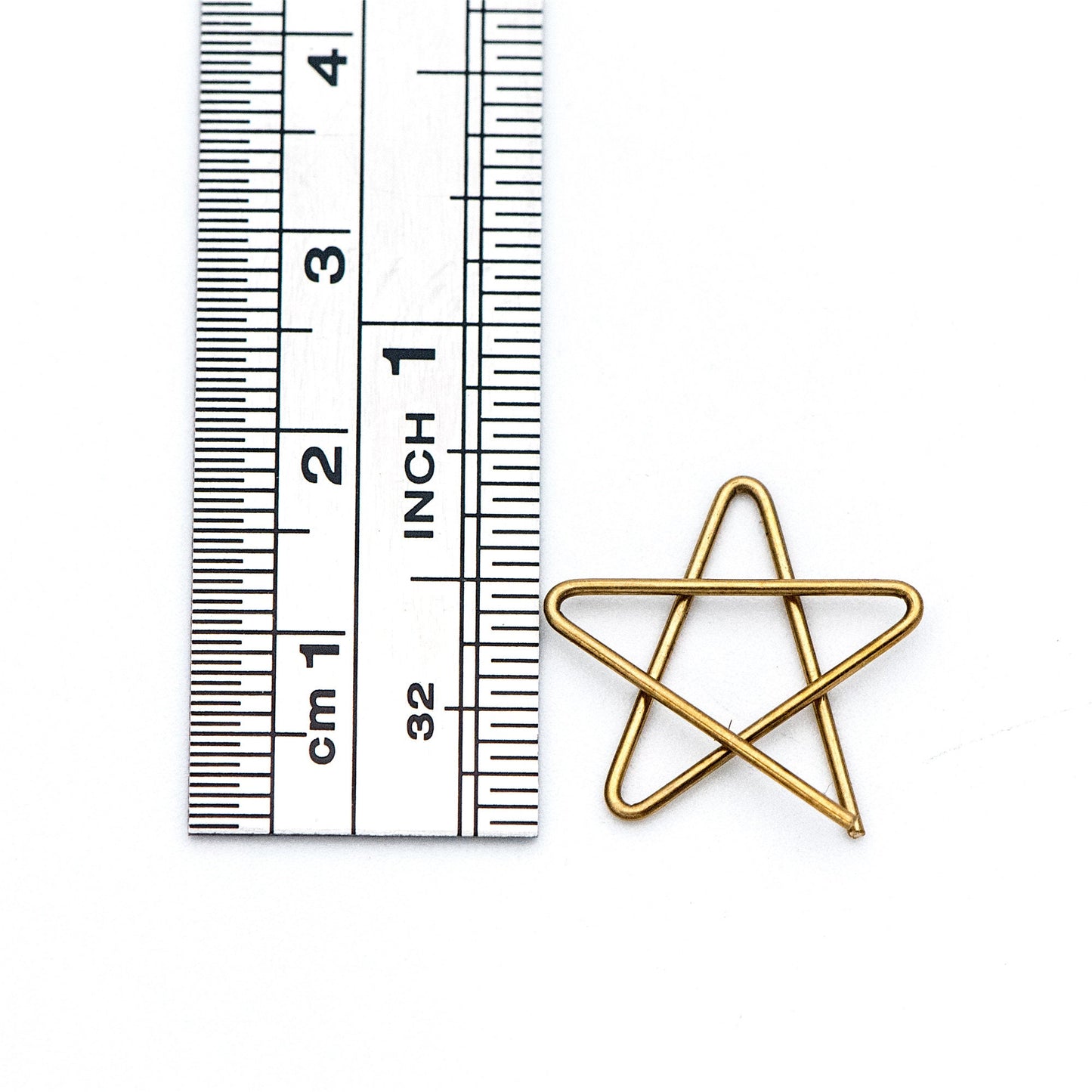 20pcs Raw Brass Wire Star Charm Pendants, 18mm/ 27mm (RB-132)