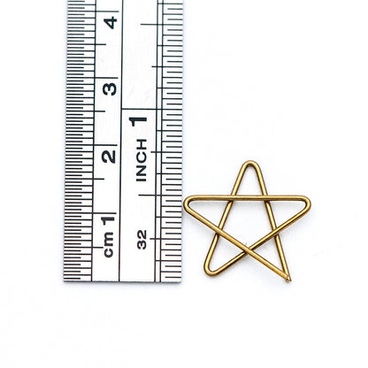 20pcs Raw Brass Wire Star Charm Pendants, 18mm/ 27mm (RB-132)
