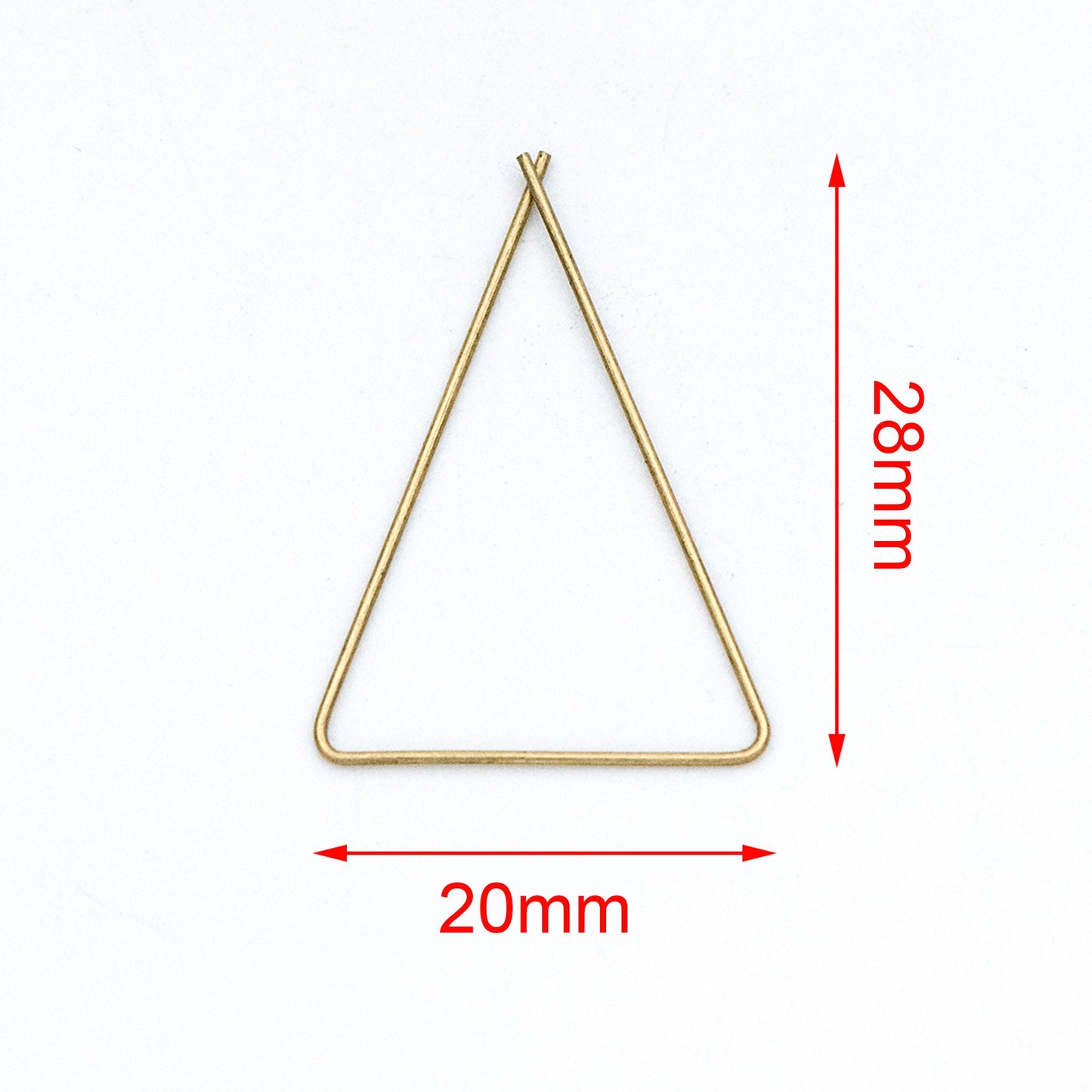 50pcs Raw Brass Earring Hooks, Triangle Threader Earrings, Geometric Ear Wire Findings Wholesale (RB-134)