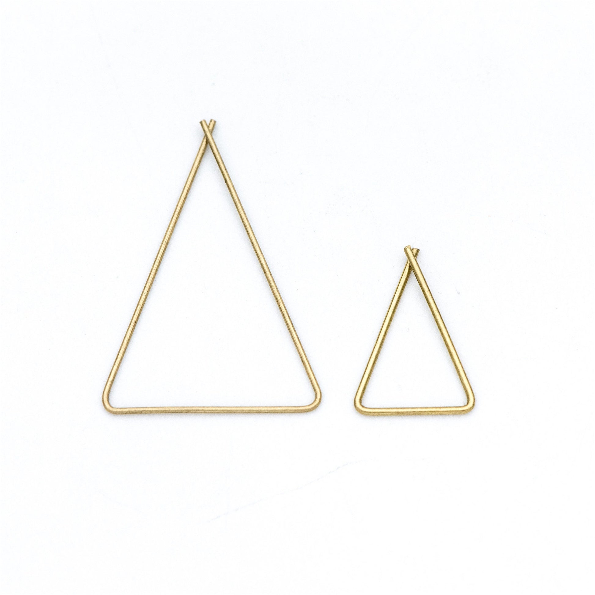 50pcs Raw Brass Earring Hooks, Triangle Threader Earrings, Geometric Ear Wire Findings Wholesale (RB-134)