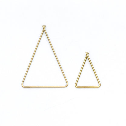 50pcs Raw Brass Earring Hooks, Triangle Threader Earrings, Geometric Ear Wire Findings Wholesale (RB-134)